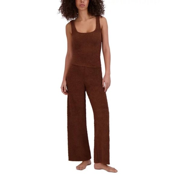 Steve Madden Womens Size XL Pull On Wide-Leg Chenille Sleep Pants in Brown $64 - Picture 1 of 11